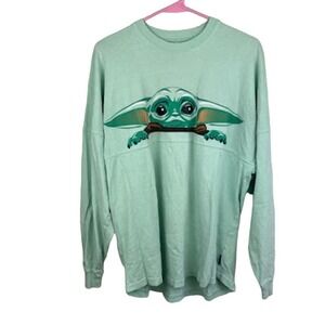 Mandalorian Star Wars Spirit Jersey Long Sleeve Shirt Adult Size Small Grogu
